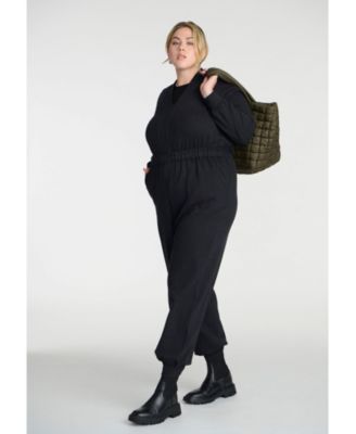 Elements Women's Plus Size Knit Jumpsuit