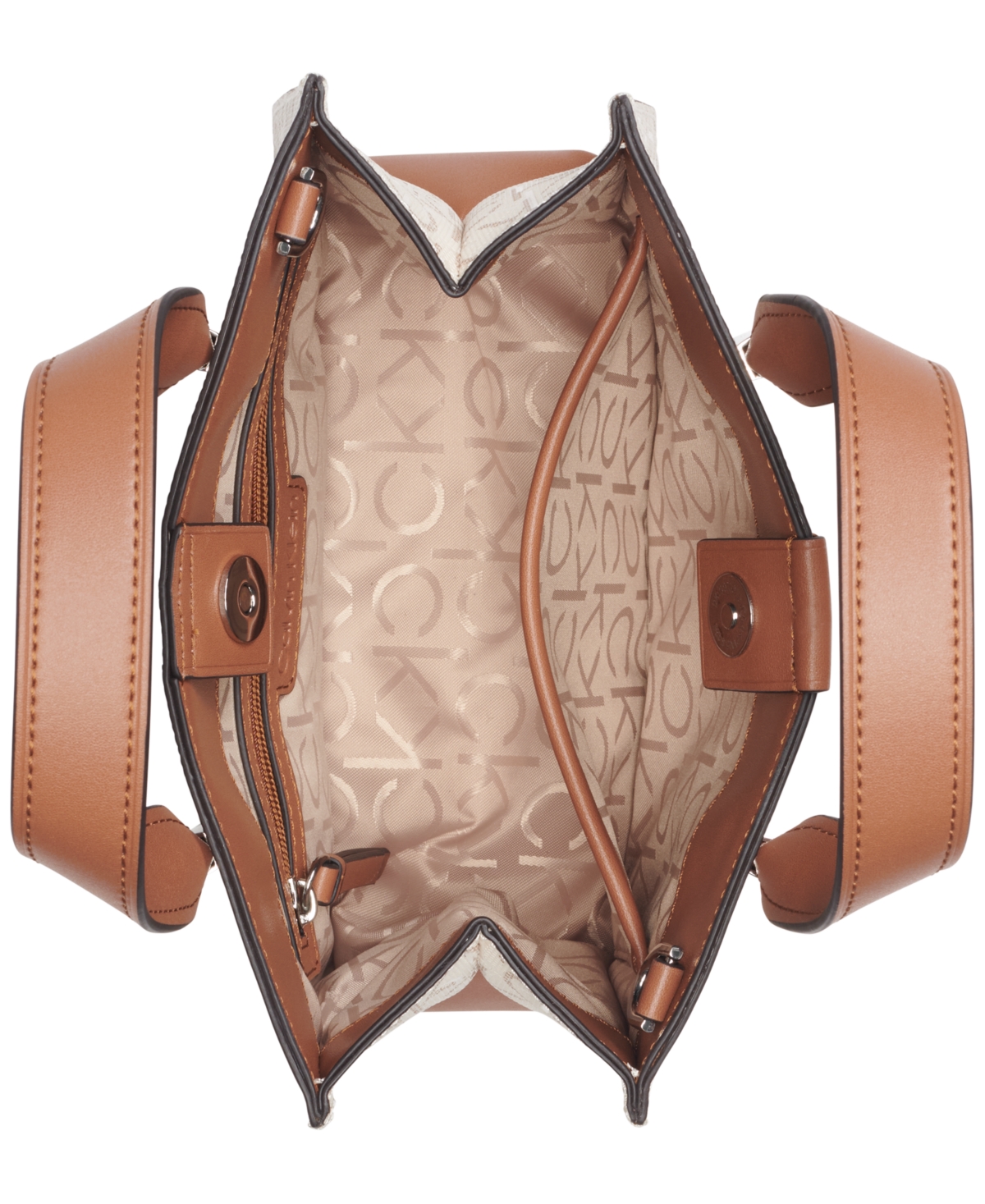 Calvin Klein Audrey Signature Convertible Crossbody In Brown