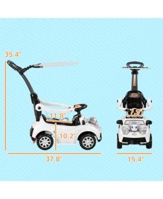3 in 1 Push Car, Sliding Car with Removable Handle, Music, Horn,