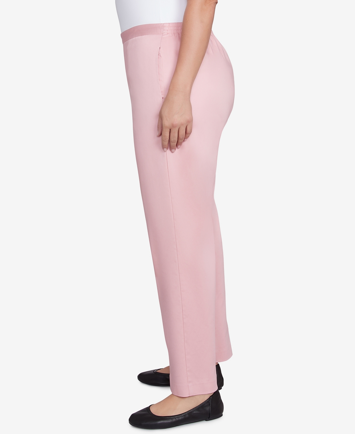Alfred Dunner Plus Size Coming Up Roses Sateen Woven Short Length Pants In Rose