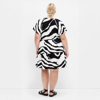 Women's Frill Mini Print Dress