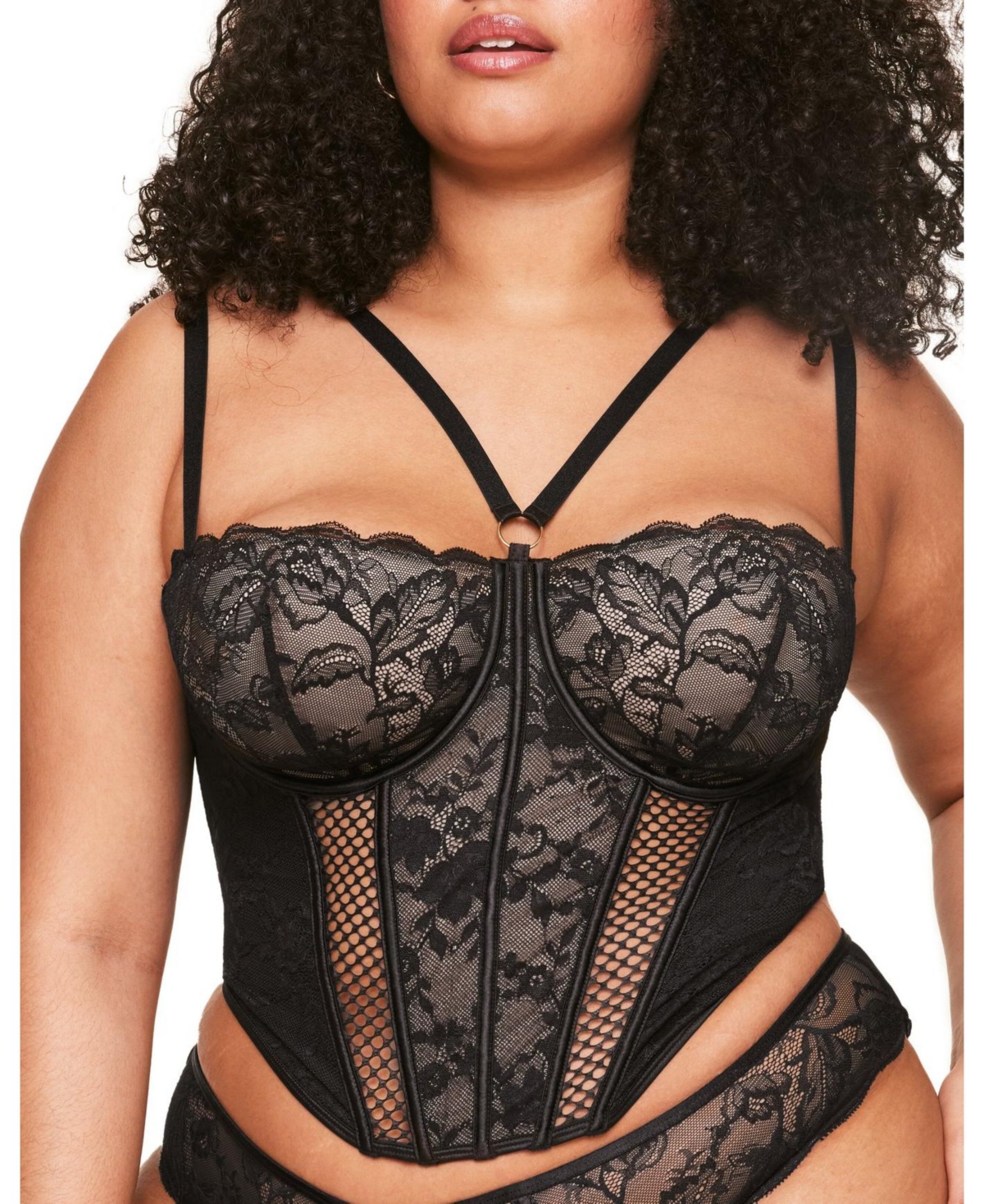 Plus Size Dominika Contour Bustier Top - Black