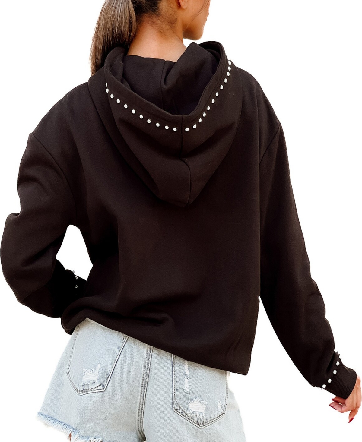 Shop Gameday Couture Women's Black Buffalo Bulls Studded Pullover Hoodie