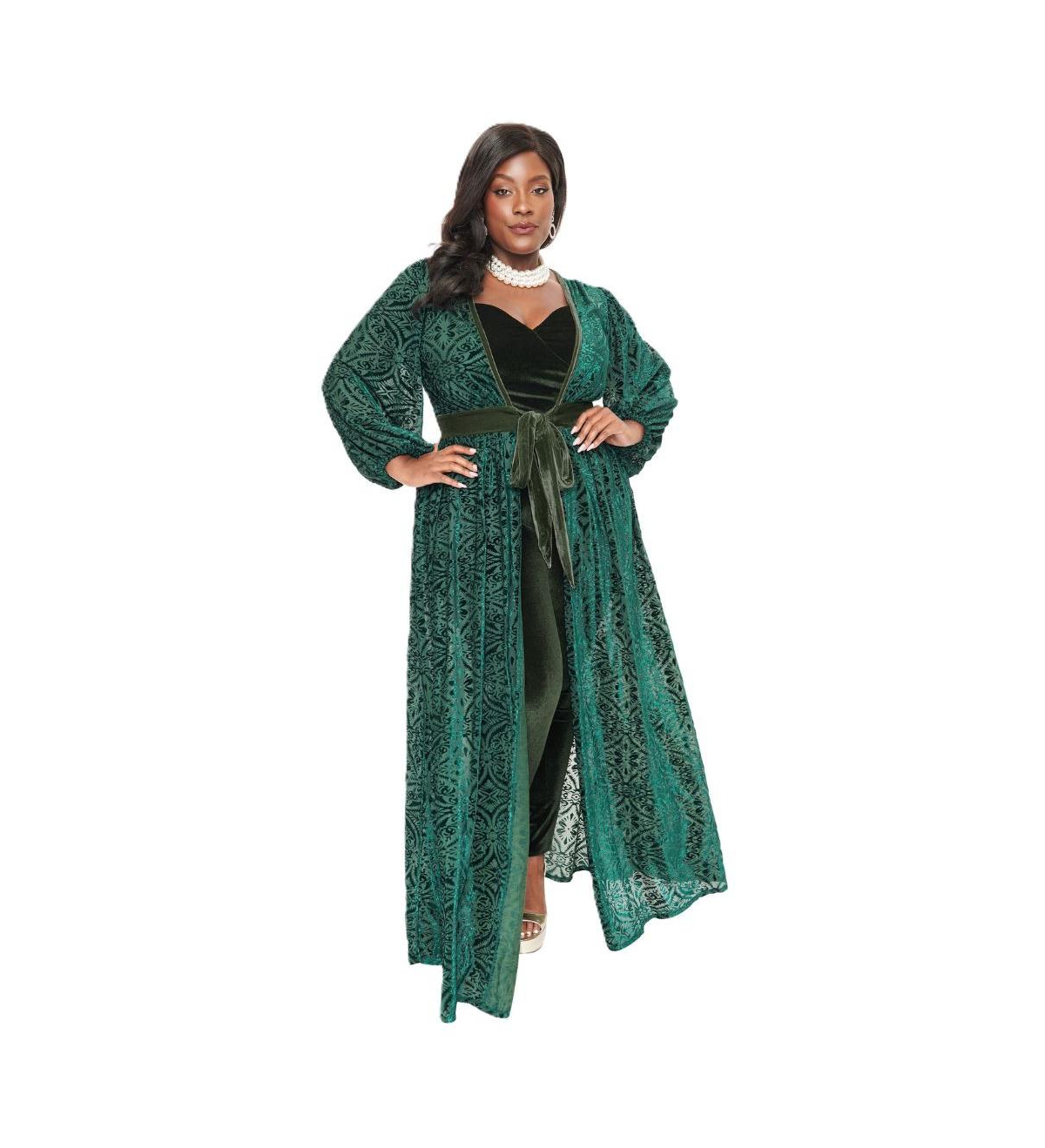 Unique Vintage Plus Size Billow Long Sleeved Hollywood Duster