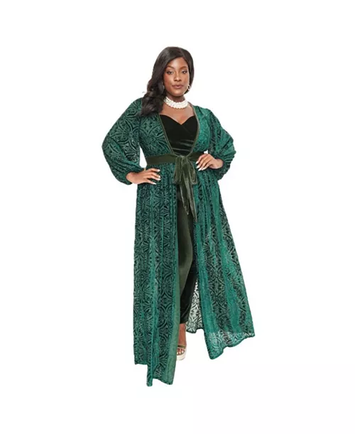 plus size billow long sleeved hollywood duster
