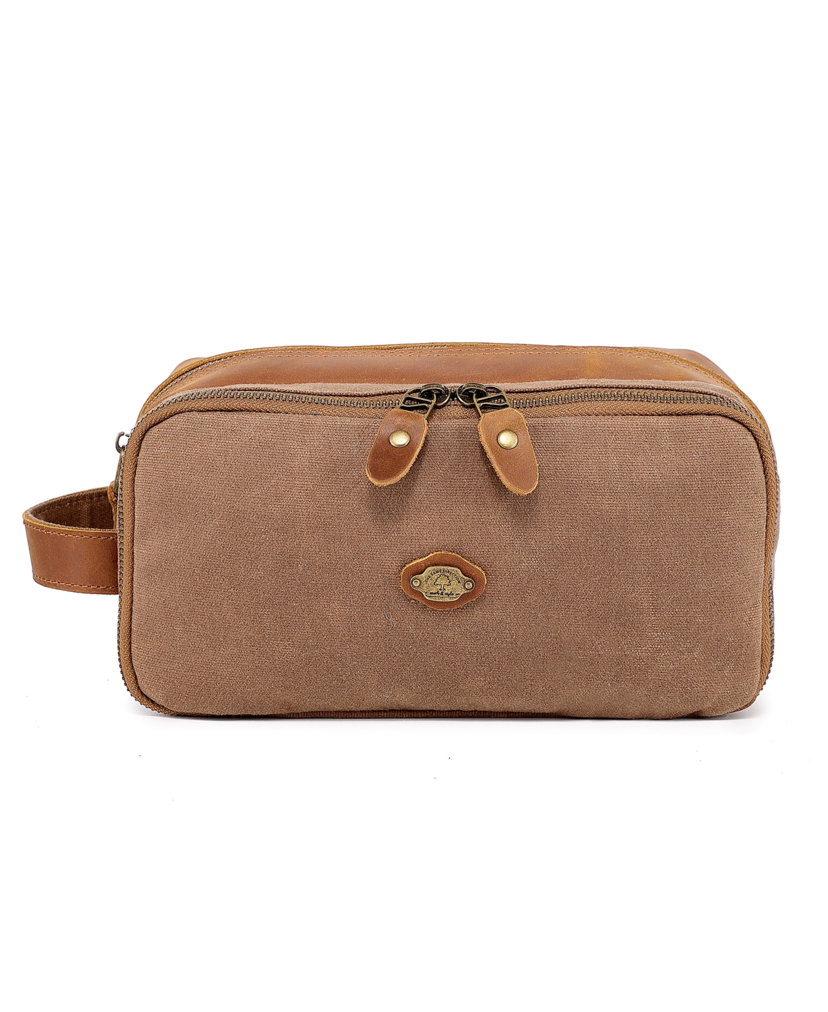 Tsd Brand Turtle Ridge Zip Top Toiletry Bag In Khaki