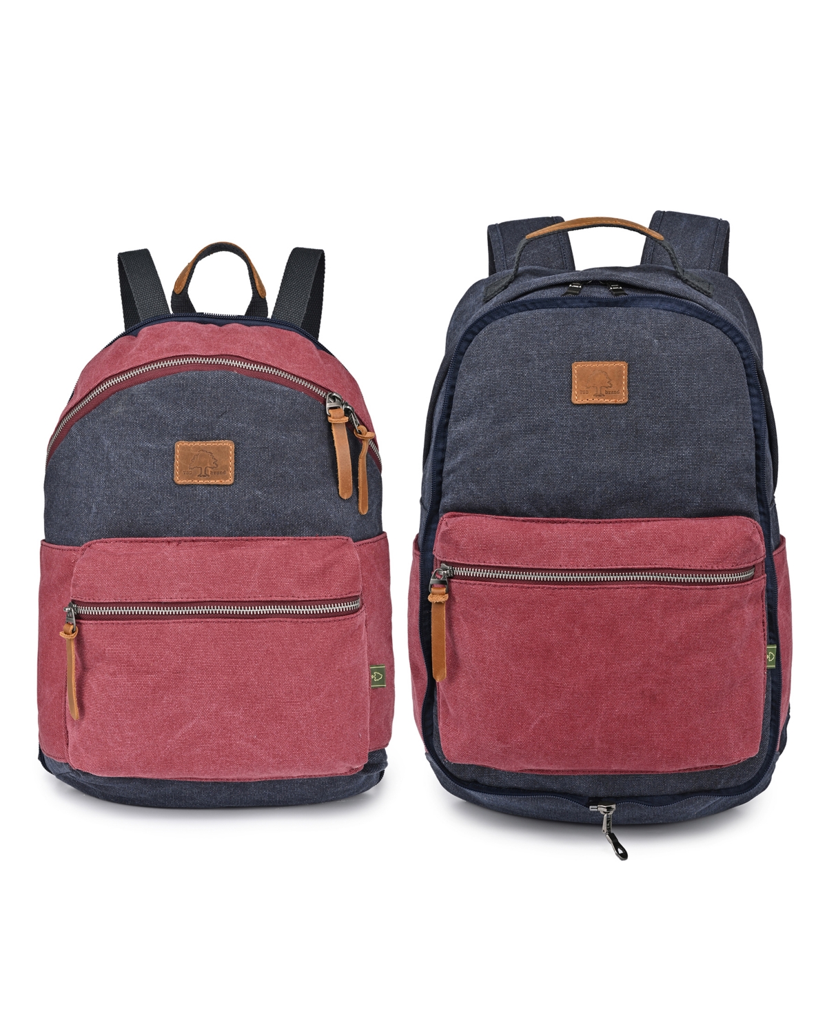 Tsd Brand Trail And Tree Double Canvas Backpack Handbag In Navy