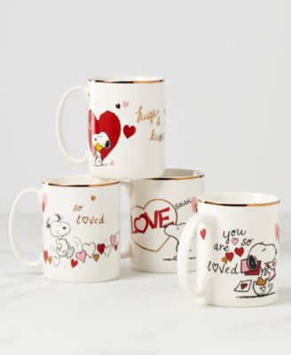Snoopy Valentine's Assorted Day Mugs, Set of 4