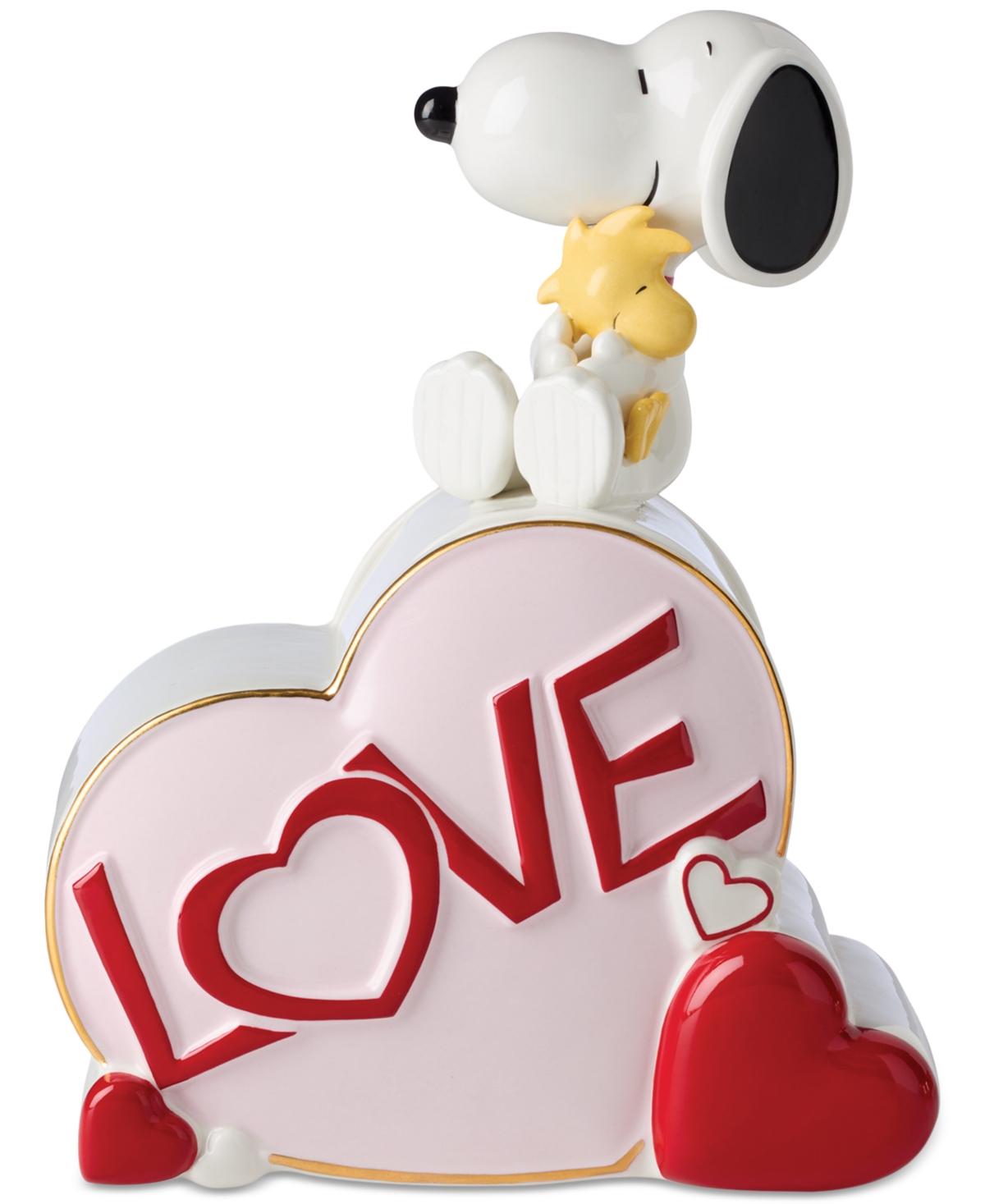 Lenox Snoopy Valentine's Day Porcelain Heart Candy Jar In Multi And Ivory