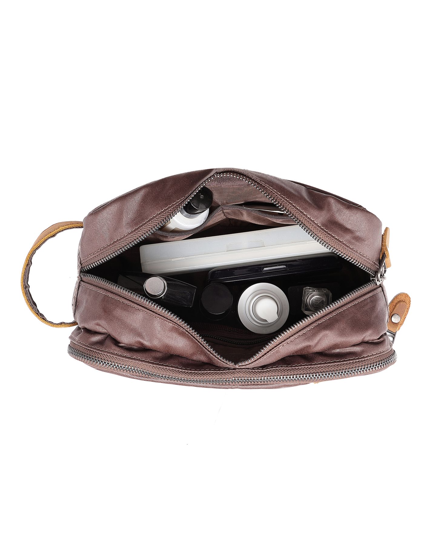 Женский несессер TSD BRAND Urban Light Zip Top Toiletry Bag, цвет: Коричневый — фото 10
