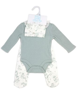 Baby Girls Floral Take Me Home Footed Layette, 3-Piece Set