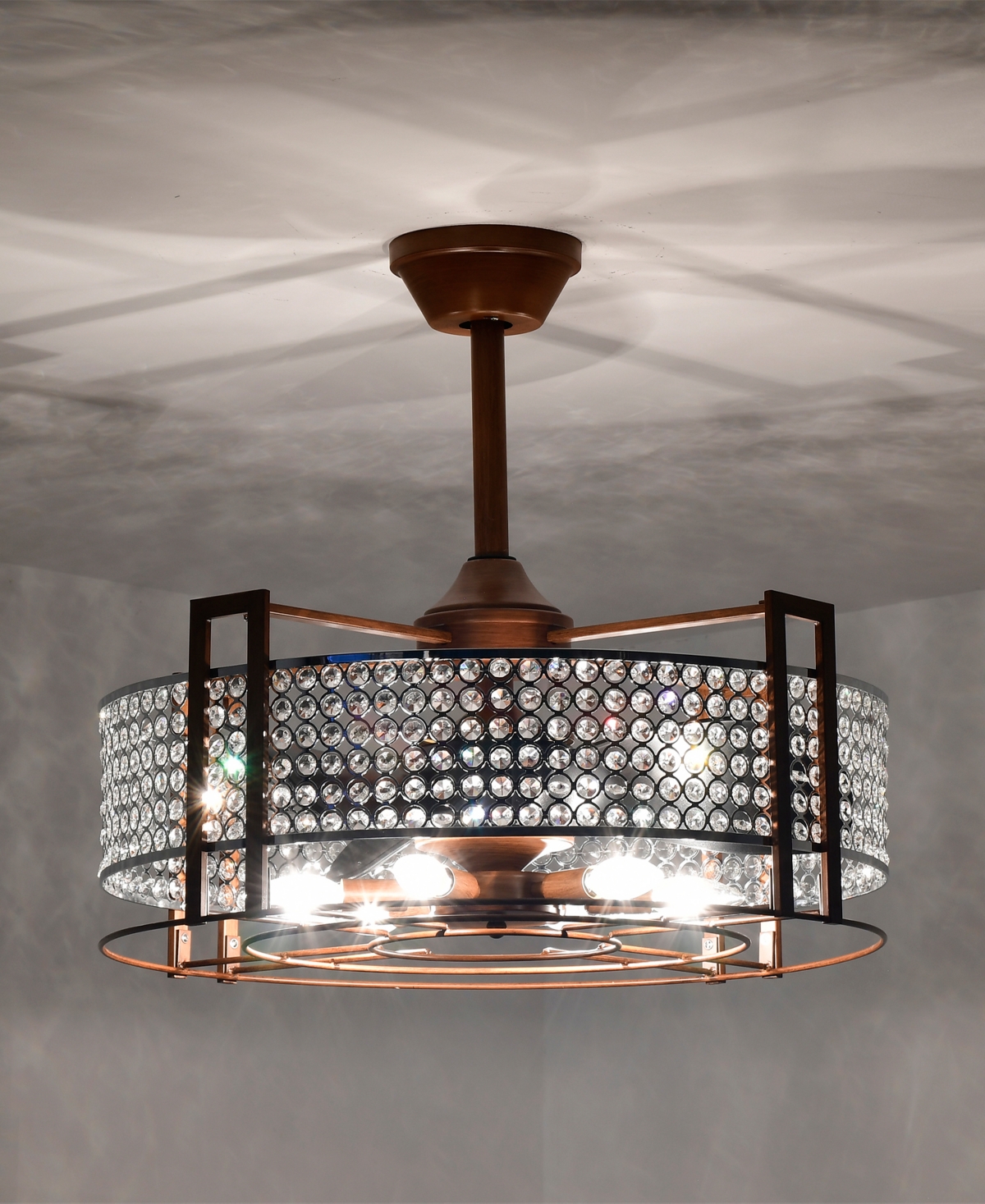 Home Accessories 24" Jovanni 6-light Indoor Ceiling Fan With Light Kit And Remote In Brown