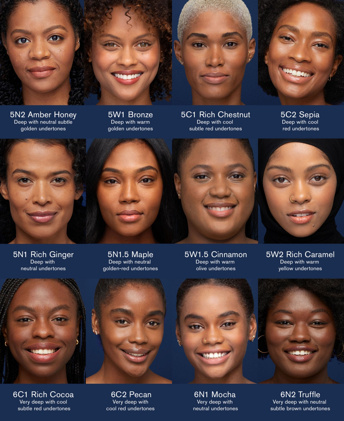Estee Lauder Double Wear Stay-In-Place Foundation, oz. - 5N2 Amber Honey Deep with neutral, subtl