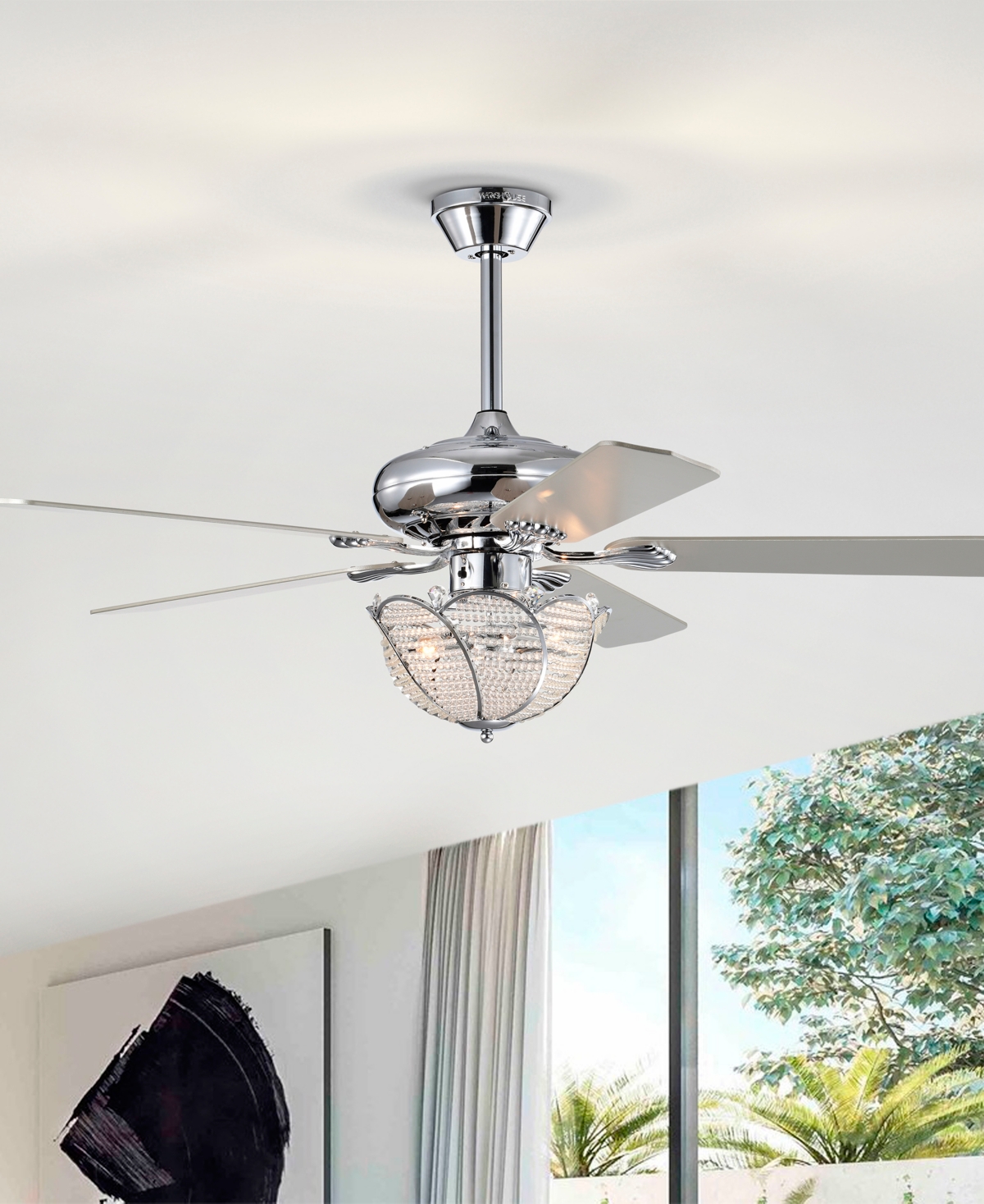 Home Accessories 52" Araceli 3-light Indoor Ceiling Fan With Light Kit And Remote In Chrome