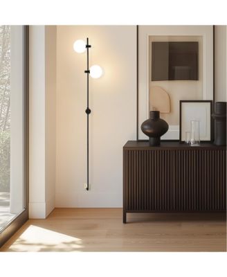 Equinox 62" Wall Plug-In LED Sconce Lamp with Glass Globe Shades