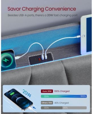 Queen Size Floating Bed Frame with LED Lights for Modern Bedroom Decor