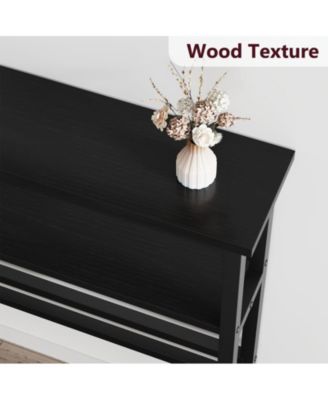 5.9" Narrow Sofa Table, 2 Tier Skinny Console Table with Adjustable Shelf, Slim Behind Couch Table for Living Room, Entryway, Hallway, Foyer