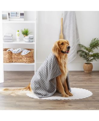 Microfiber Stripe Paw Pet Towel 41x23.5-inch