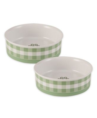 Petite Check Pet Bowl Set/2