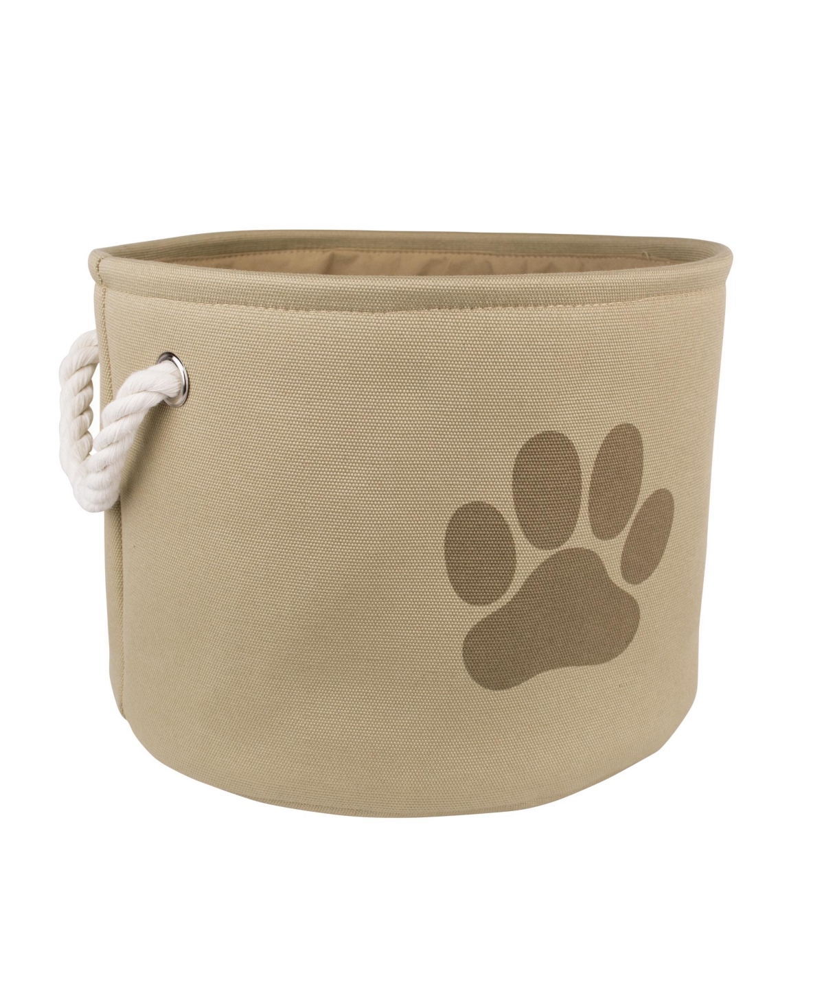 Collapsible Pet Storage Bin with Rope Handles Solid Paw Print - Gray