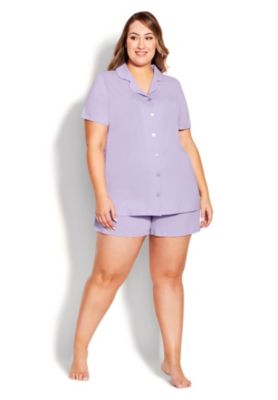 Women's Button Short Sleeve Sleep Top