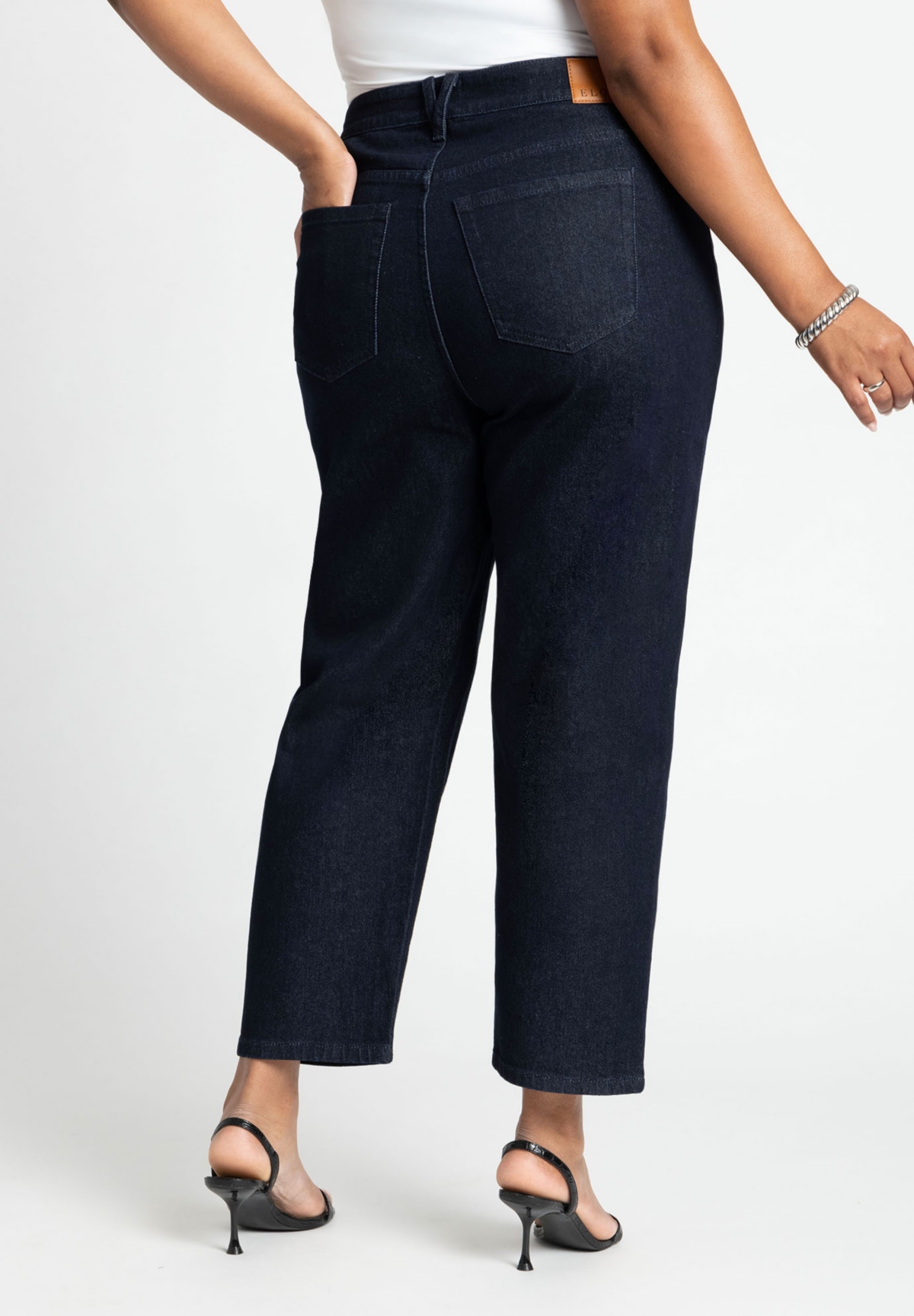 Eloquii Plus Size The Naomi Comfort Stretch Straight Leg Jean Crop