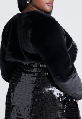 Women's Plus Size Faux Fur Bolero