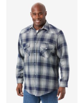 Big & Tall Western Snap Front Flannel Shirt