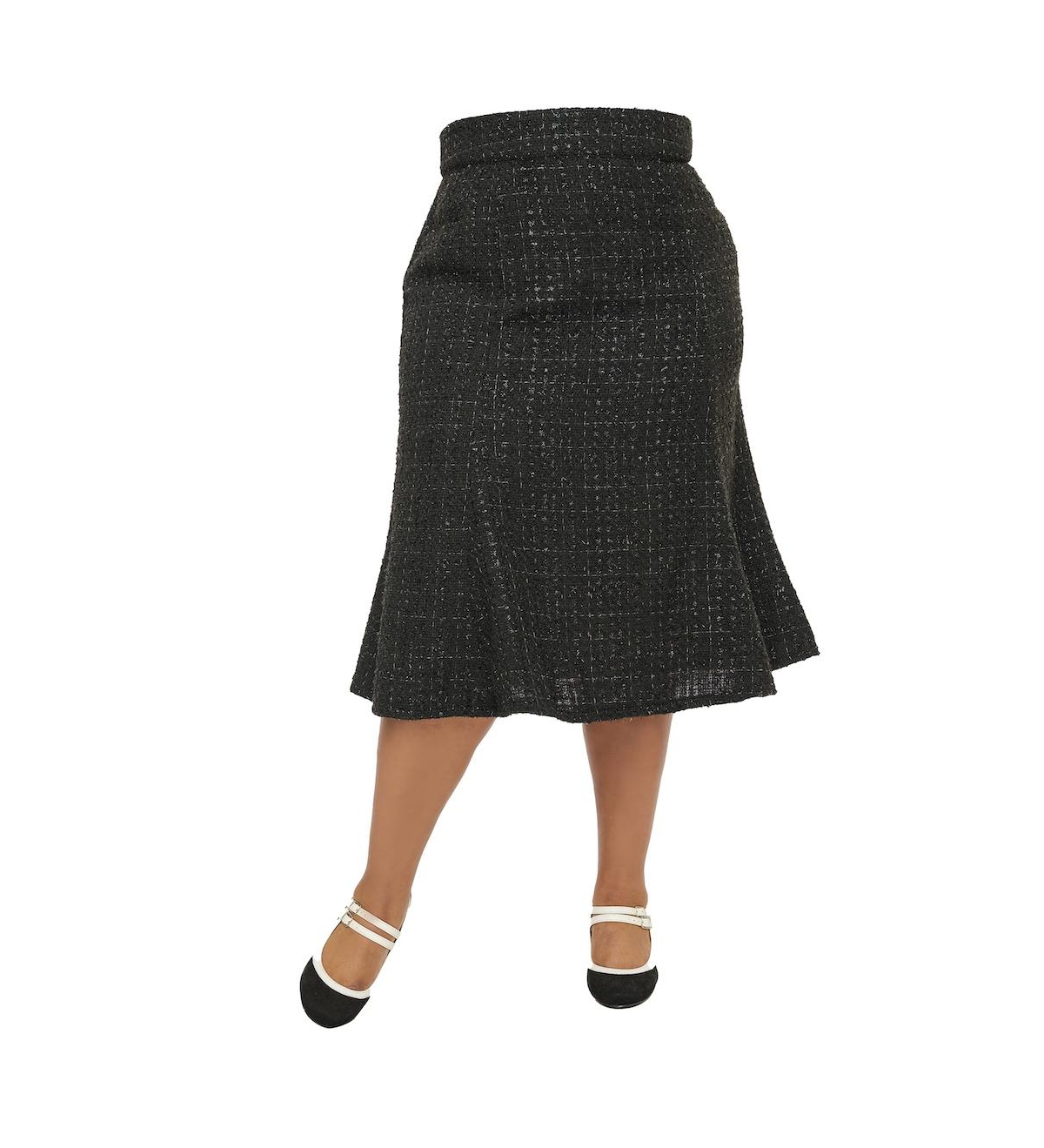 Unique Vintage Plus Size Tweed Tina Trumpet Skirt