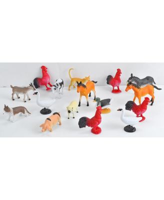 Nature Tube Farm Figurines, 16 Pieces
