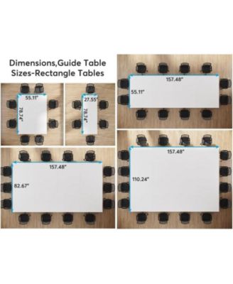 78.74-Inch Conference Table Set of 6, 19FT Conference Room Table, Large Rectangle Meeting Seminar Table Set for 16-22 Person, Long Business Tables