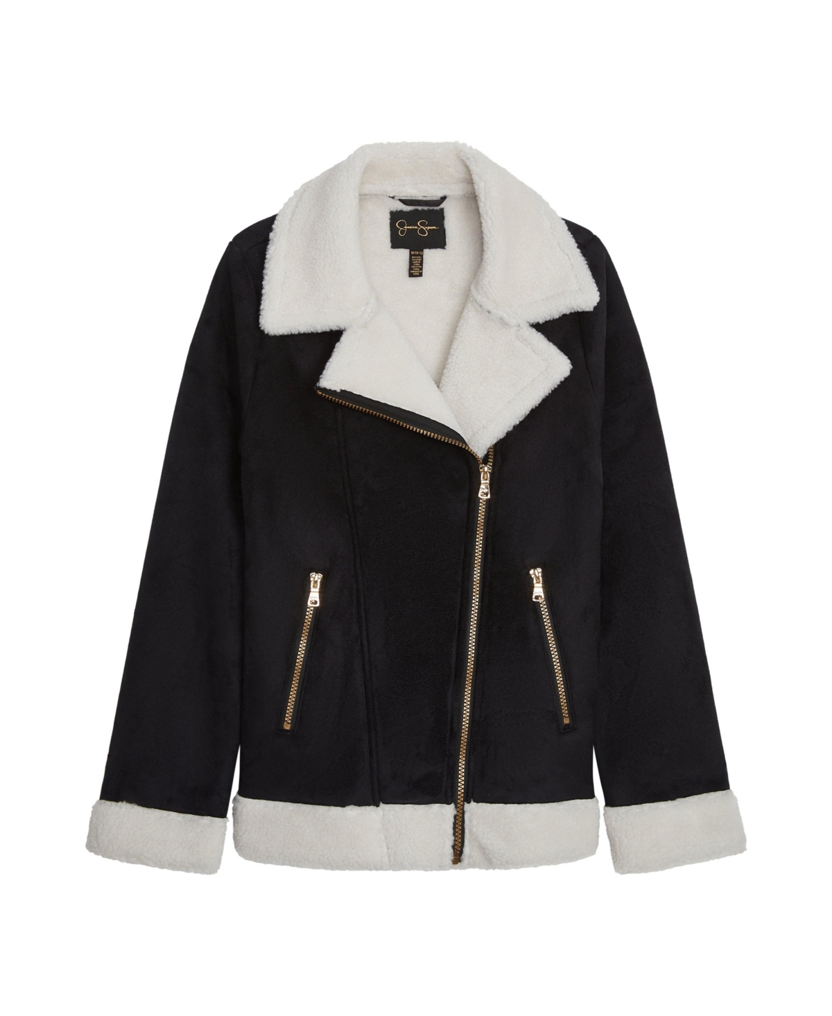 Jessica Simpson Girls 4-6x Fashion Faux Suede Moto Jacket In Black