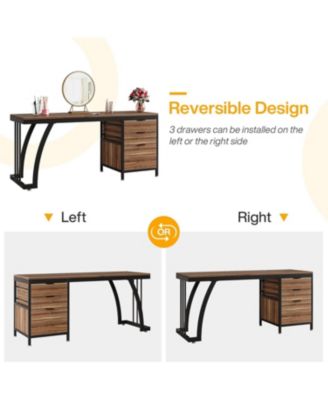 Vanity Desk with 3 Drawers, 59-Inch Chic Makeup Desk for Women, Black Friday Deals