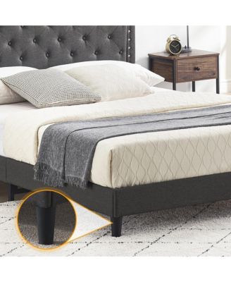 Queen Bed Frame with Adjustable Headboard, Platform Bed Frame