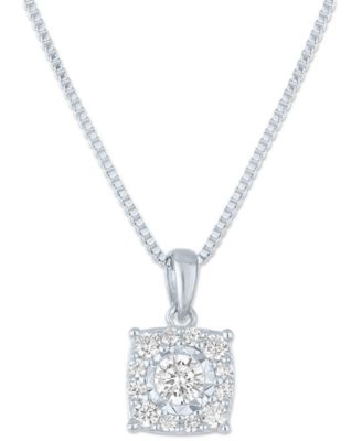 2-Pc. Set Lab Grown Diamond Pendant Necklace & Matching Stud Earrings (1 ct. t.w.) in Sterling Silver