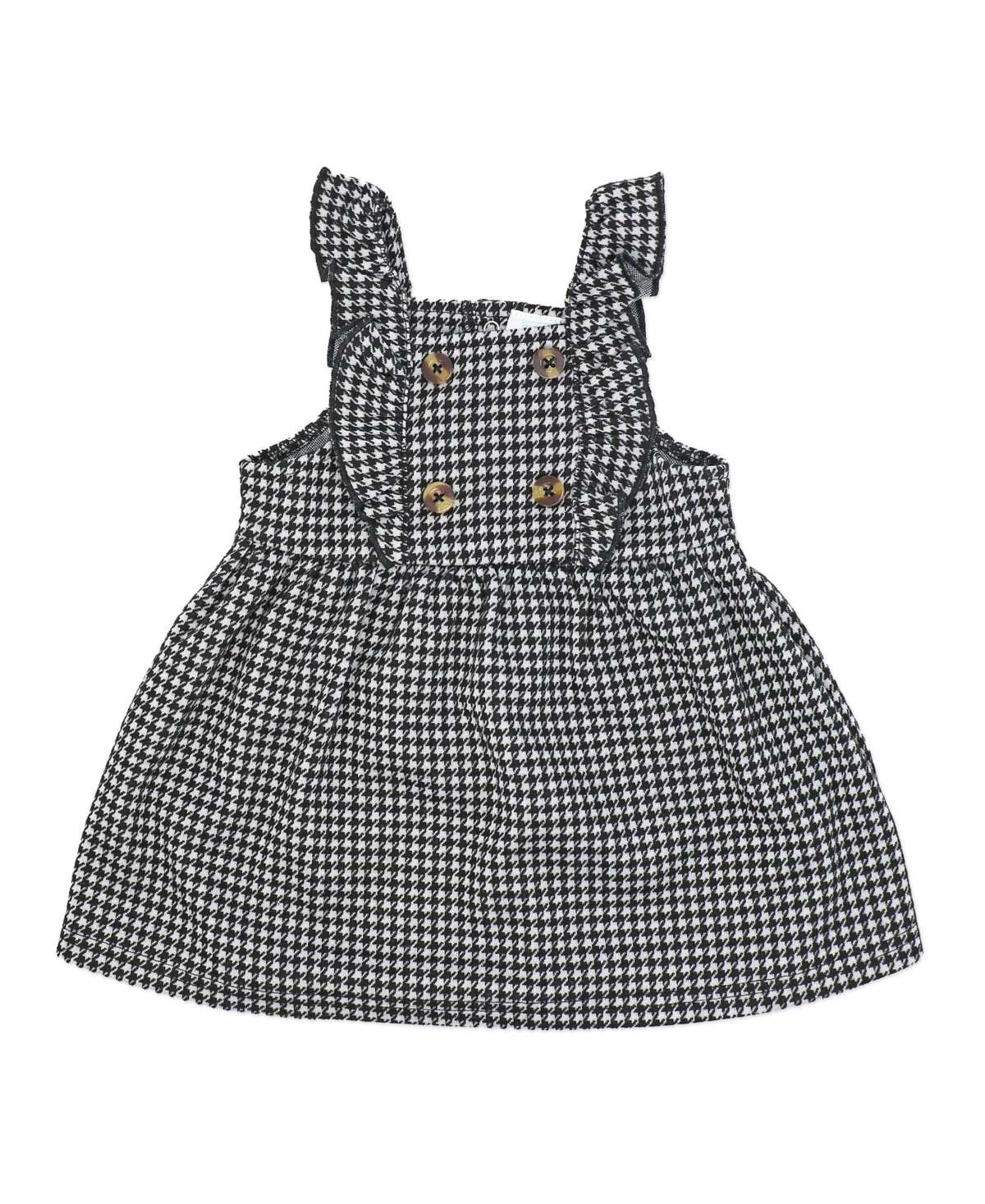 Shop Baby Mode Baby Girls Bodysuit And Houndstooth Jumper, 2-piece Set In Cream,black
