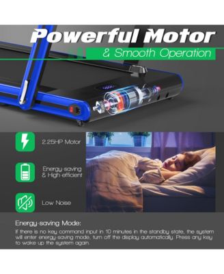 2.25HP Folding Treadmill 2-in-1 Walking Running Machine w/ APP & Remote Control