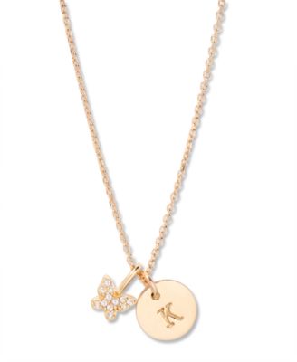 brook york Adeline Initial Butterfly Necklace - Letter K 113$