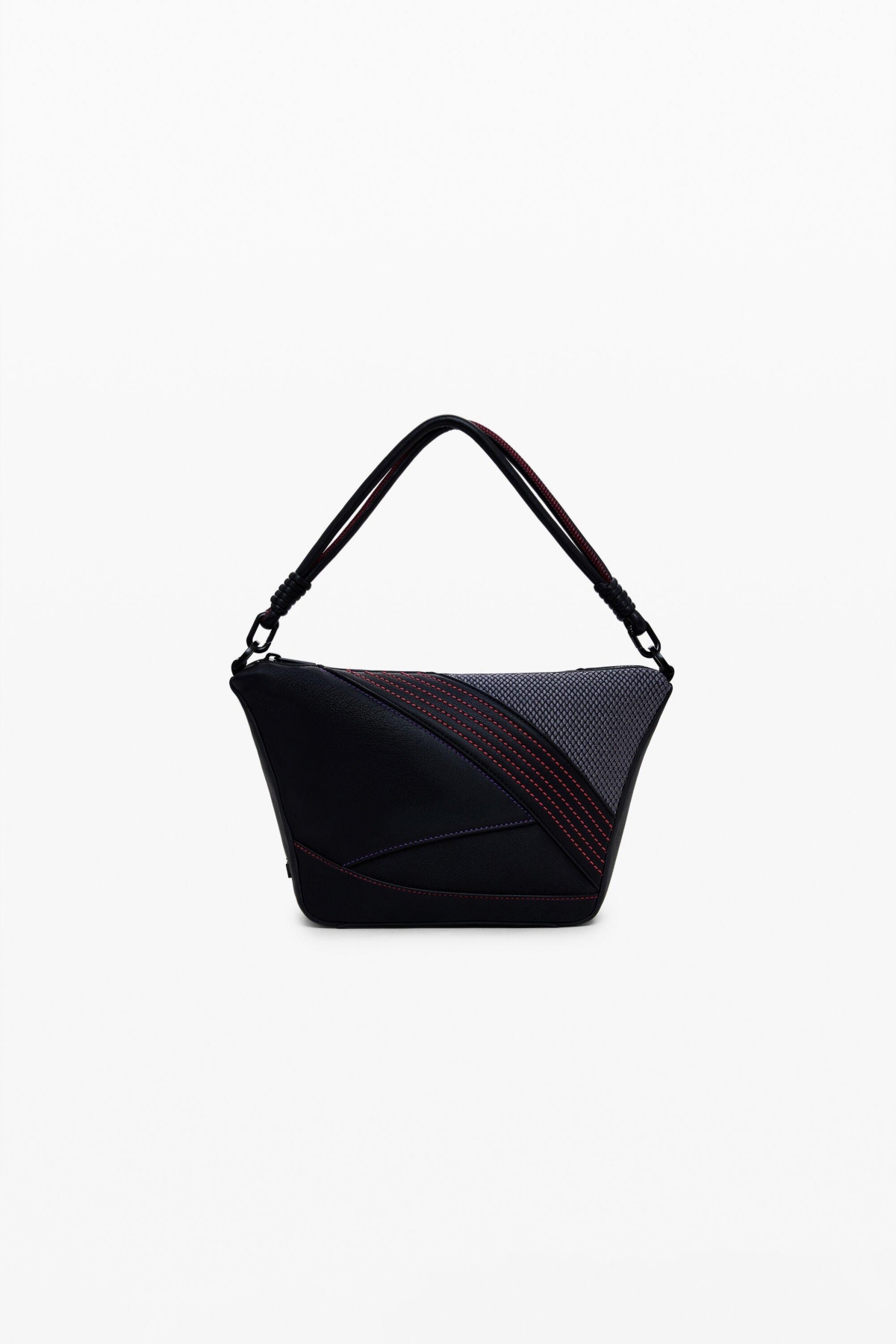 Women's Small faux leather effect bag with contrasts - Multi