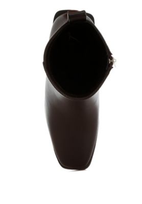 Womens Muskox Square Toe Faux Leather Boots