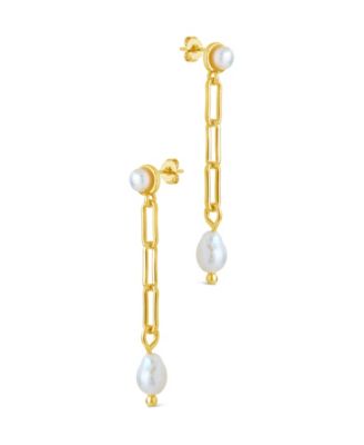 Fayelynn Mother of Pearl Chain Drop Earrings