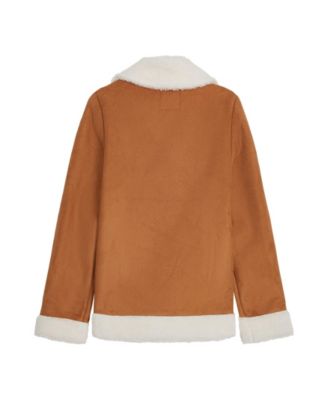 Girls 7-16 Fashion Faux Suede Moto Jacket