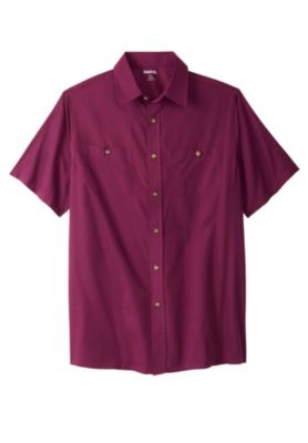 Big & Tall Solid Wrinkle-Resistant Short Sleeve Button Down