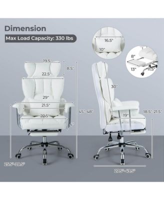 Office Desk Chair Big and Tall Executive Office Chair with Footrest Lumbar Support