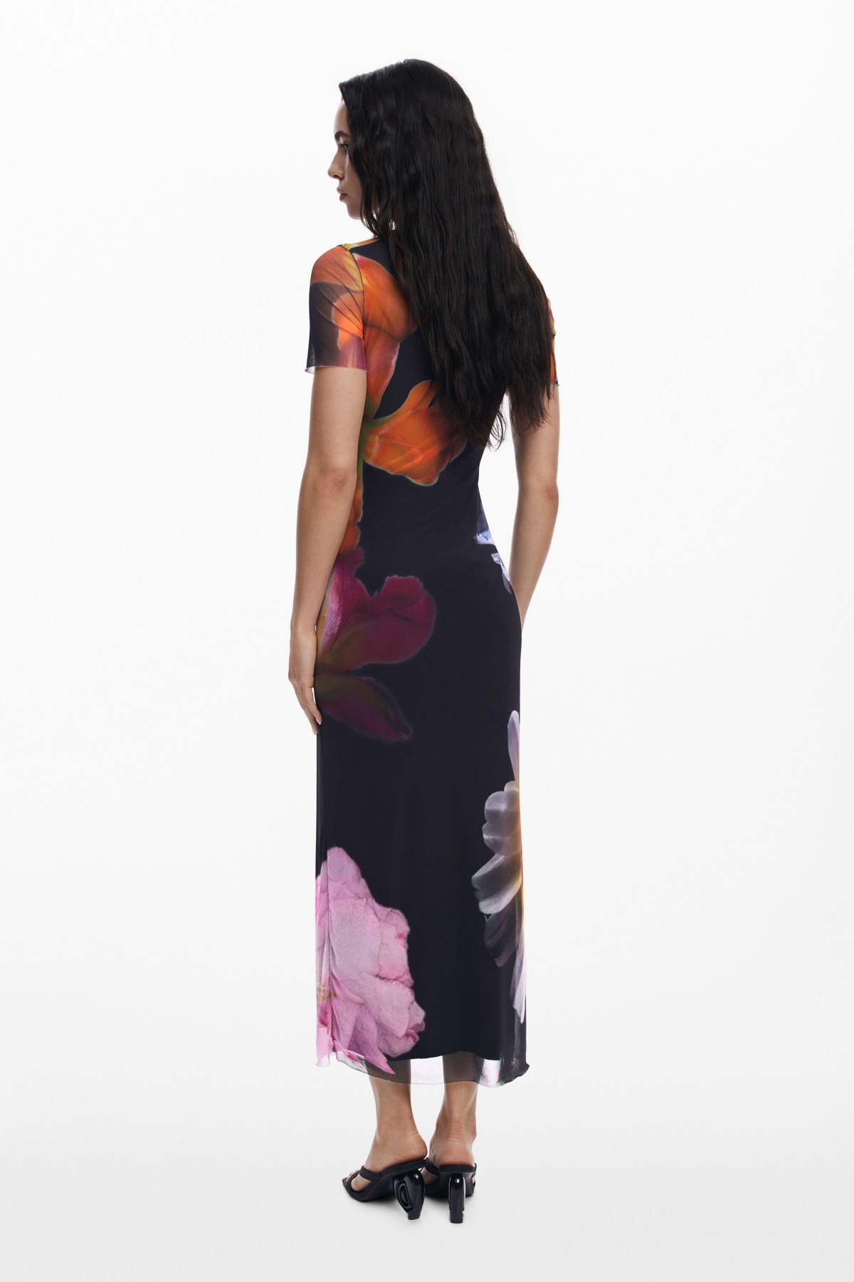 Desigual Floral-print Midi Dress In Multi