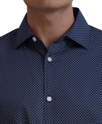Men's Slim-Fit Geo-Print Dress Shirt