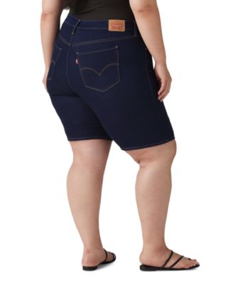 Plus Size Mid-Rise Shaping Bermuda Shorts