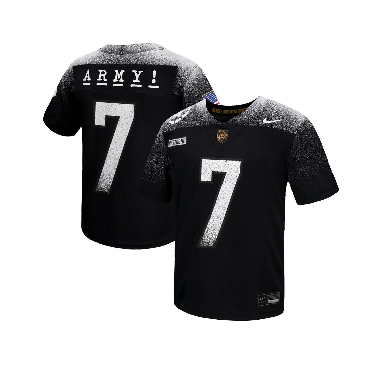 Big Boys and Girls Black Army Black Knights 2024 Rivalry Collection Alternate Replica Football Jersey