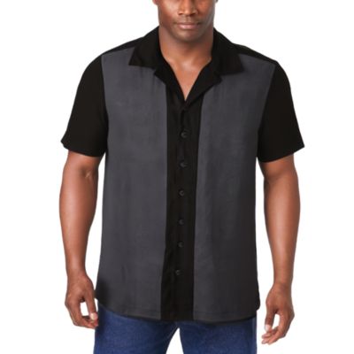 Big & Tall Short-Sleeve Colorblock Rayon Shirt