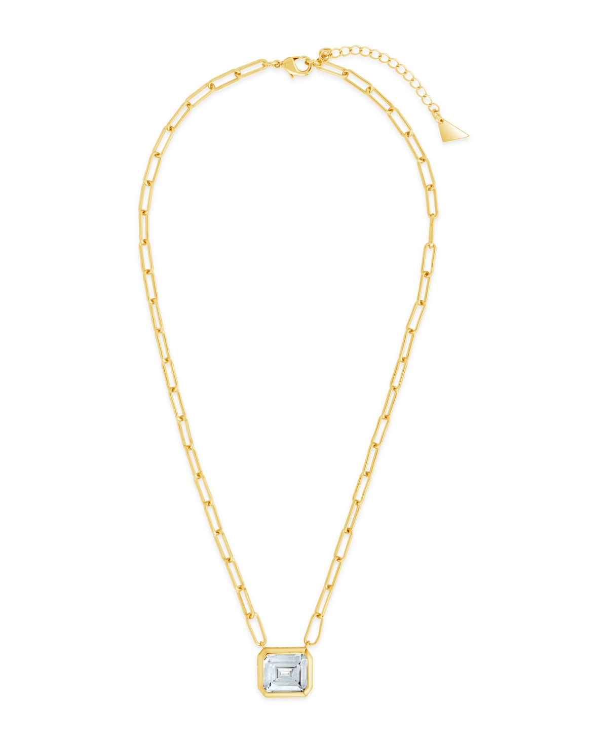 Sterling Forever Camille Bezel Cubic Zirconia Statement Necklace In Gold